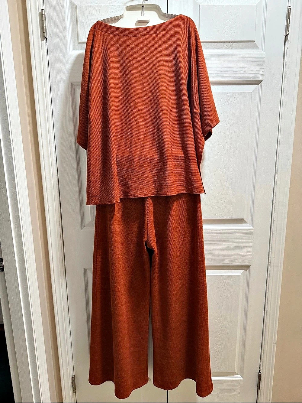 Boutique Rust Wide-Leg Two-Piece Set Like New